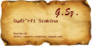 Győrfi Szabina névjegykártya
